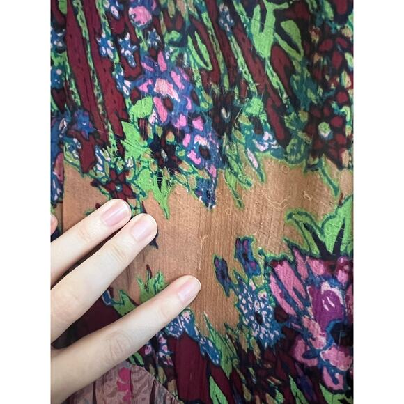 Free People One Fine Day Maxi Duster Kimono Large Sheer Sequin Tiered Dress - Picture 9 of 9